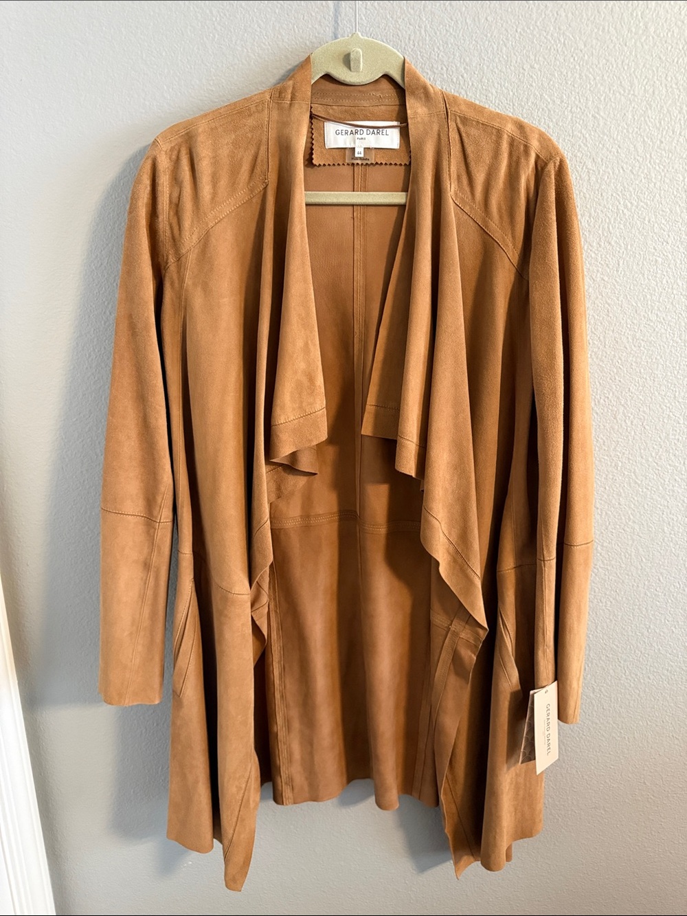 NWT Gerard Darel 100% Suede Draped Coat